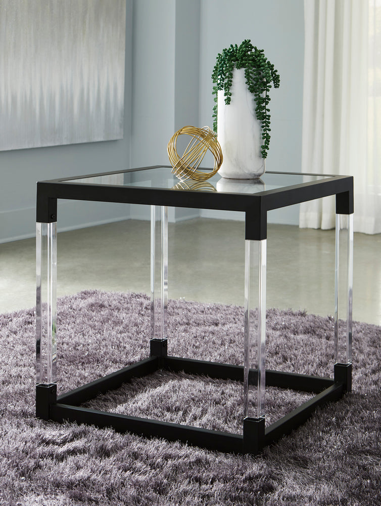 Nallynx End Table with Clear Glass Top
