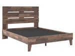 Neilsville Multi Gray Wood Queen Platform Bed with Headboard