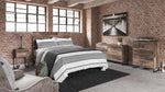 Neilsville Multi Gray Wood Queen Platform Bed with Headboard