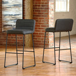 Nerison 2 Gray Fabric Tall Bar Stools