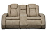 Next-Gen DuraPella Modern Sand Faux Leather Power Recliner Loveseat