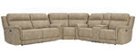 Next-Gen DuraPella Sand Faux Leather Power Recliner Sectional Sofa