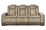 Next-Gen DuraPella Modern Sand Faux Leather Power Recliner Sofa