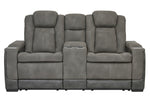 Next-Gen DuraPella Modern Slate Faux Leather Power Recliner Loveseat