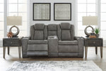 Next-Gen DuraPella Modern Slate Faux Leather Power Recliner Loveseat