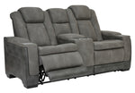 Next-Gen DuraPella Modern Slate Faux Leather Power Recliner Loveseat