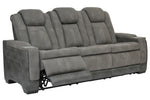 Next-Gen DuraPella Modern Slate Faux Leather Power Recliner Sofa