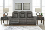 Next-Gen DuraPella Modern Slate Faux Leather Power Recliner Sofa