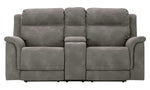 Next-Gen DuraPella Slate Faux Leather Power Recliner Loveseat