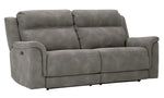 Next-Gen DuraPella Slate Faux Leather 2-Seat Power Recliner Sofa