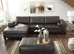 Nokomis 2-Pc Charcoal Faux Leather LAF Sectional Sofa