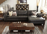 Nokomis 2-Pc Charcoal Faux Leather RAF Sectional Sofa