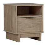 Oliah Natural Tone Wood 1-Drawer Nightstand