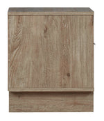 Oliah Natural Tone Wood 1-Drawer Nightstand