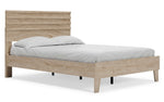 Oliah Natural Tone Wood Full Platform Bed with Headboard