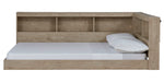 Oliah Natural Tone Wood Twin Bookcase Bed