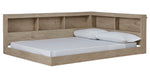 Oliah Natural Tone Wood Twin Bookcase Bed