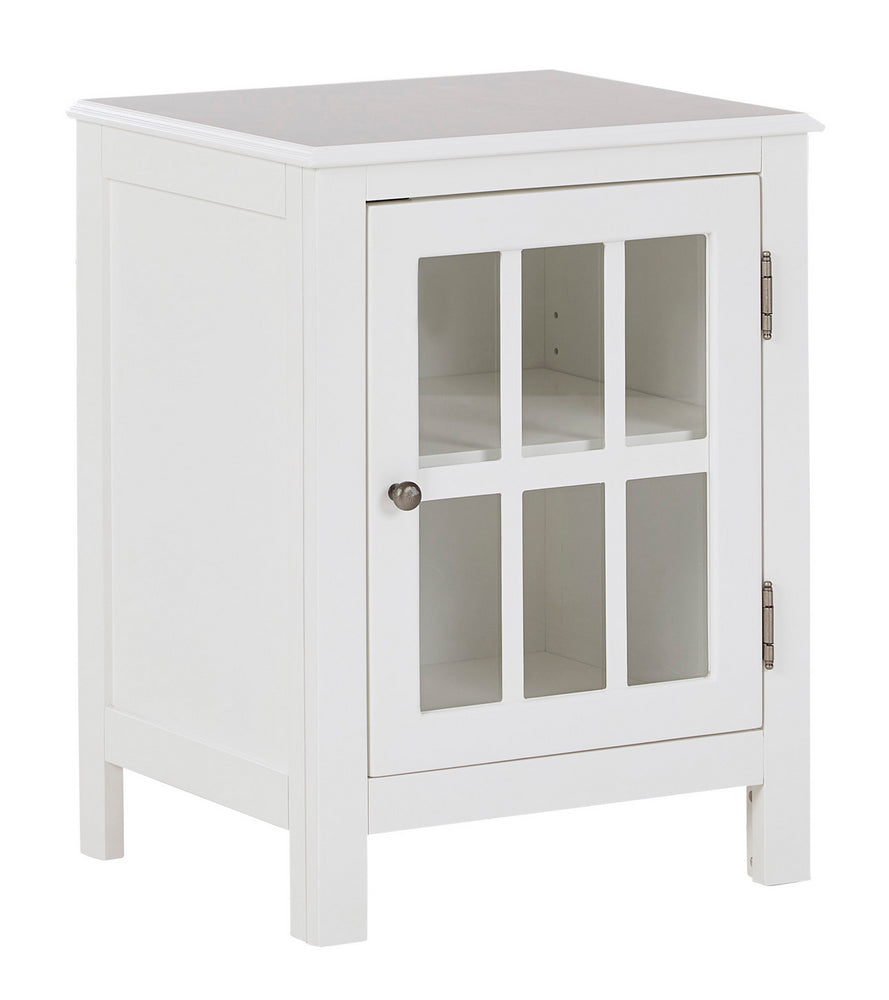 Opelton White Wood 1-Door Accent Cabinet