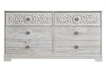 Paxberry Replicated Whitewash Wood 6-Drawer Dresser