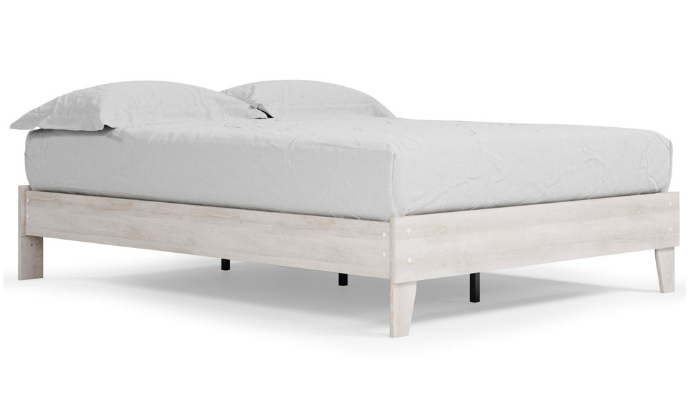 Paxberry Replicated Whitewash Wood Queen Platform Bed