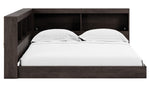 Piperton Black Wood Full Bookcase Bed