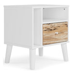 Piperton Natural/White Wood 1-Drawer Nightstand