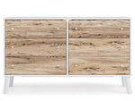 Piperton Natural/White Wood 6-Drawer Dresser