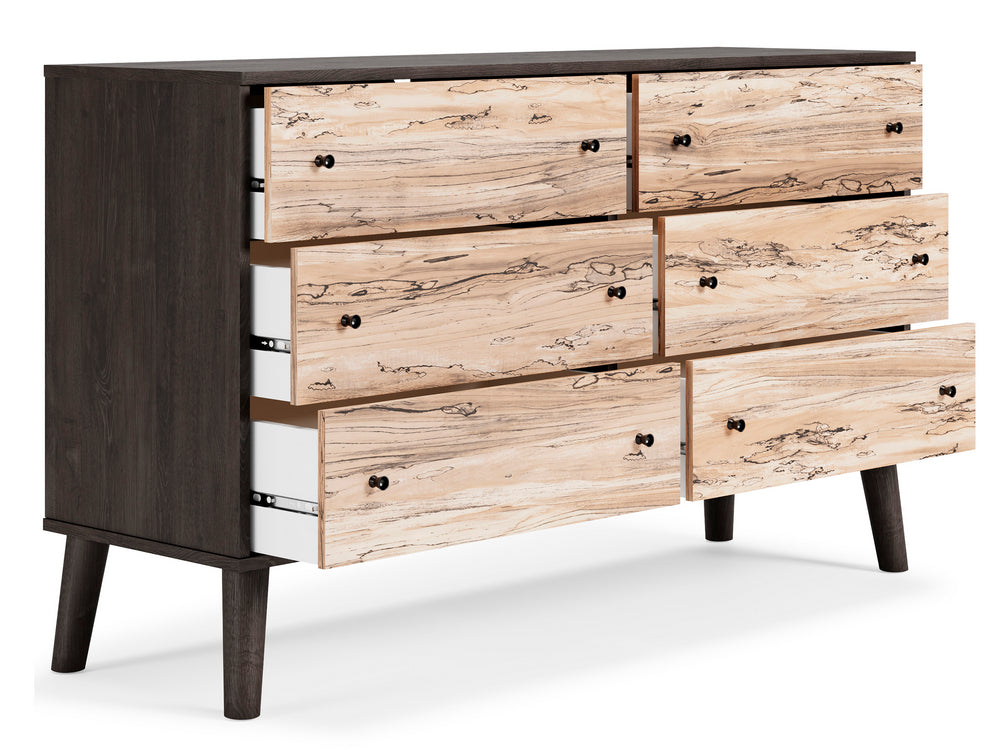 Piperton Natural/Black Wood 6-Drawer Dresser – Aetna Stores