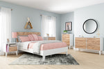 Piperton Natural/White Wood Full Platform Bed