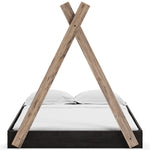 Piperton Natural/Black Wood Full Tent Bed