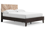 Piperton Natural/Black Wood Queen Platform Bed