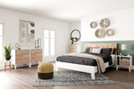 Piperton Natural/White Wood Queen Platform Bed