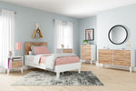 Piperton Natural/White Wood Twin Platform Bed