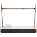 Piperton Natural/Black Wood Twin Tent Bed