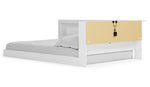 Piperton White Full Wood Bookcase Bed