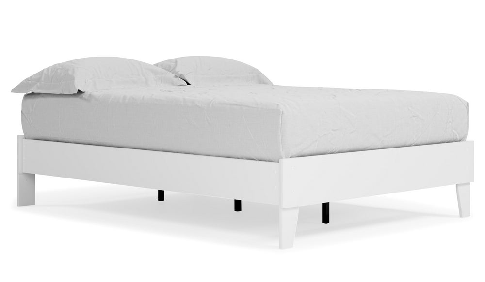 Piperton White Wood Full Platform Bed