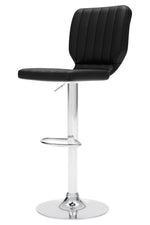 Pollzen 2 Black Faux Leather Swivel Bar Stools