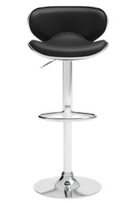 Pollzen Modern 2 Black Faux Leather Swivel Bar Stools