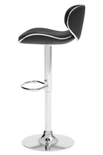 Pollzen Modern 2 Black Faux Leather Swivel Bar Stools