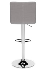 Pollzen 2 Gray Woven Fabric Swivel Bar Stools