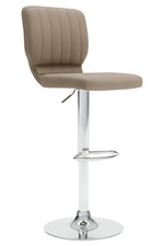 Pollzen 2 Taupe Faux Leather Swivel Bar Stools