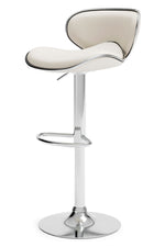 Pollzen Modern 2 White Faux Leather Swivel Bar Stools