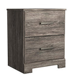 Ralinksi Gray Wood 2-Drawer Nightstand