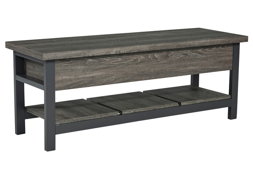 Rhyson Brown Wood Storage Accent Bench