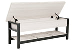 Rhyson White Wood Storage Accent Bench