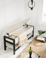 Rhyson White Wood Storage Accent Bench