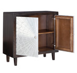 Ronlen Brown/Silver Finish Accent Cabinet