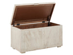 Ryker Distressed White Wood Storage Trunk