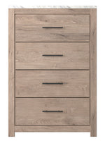 Senniberg White/Light Brown 4-Drawer Chest