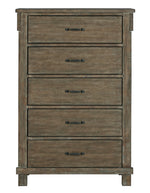 Shamryn Grayish Brown 5-Drawer Chest